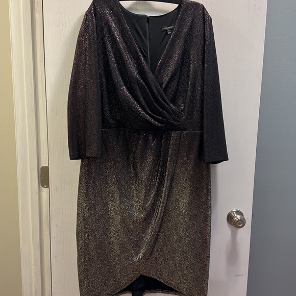 Lane Bryant Cocktail Dress. Size 18. Long Sleeve. Ombre. Shimmering - Picture 6 of 13